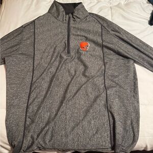 Gray Cleveland Browns Quarter-Zip Pullover
